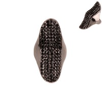 Stone Encrusted Long Knuckle Stretch Ring Rq2Gcl