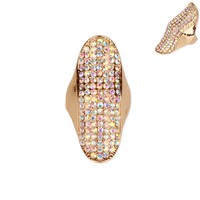 Stone Encrusted Long Knuckle Stretch Ring Rq2Gcl