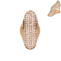 Stone Encrusted Long Knuckle Stretch Ring Rq2Gcl
