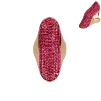 Stone Encrusted Long Knuckle Stretch Ring Rq2Gcl