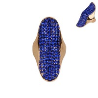 Stone Encrusted Long Knuckle Stretch Ring Rq2Gcl