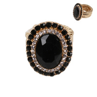 CRYSTAL RHINESTONE HALO STRETCH RING