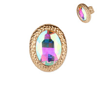 Large Oval Gem Stretch Ring Rq52Gab