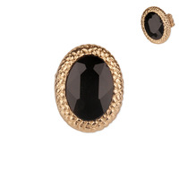 Large Oval Gem Stretch Ring Rq52Gbk