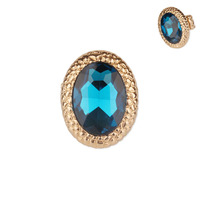 Large Oval Gem Stretch Ring Rq52Gbz