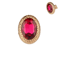 Large Oval Gem Stretch Ring Rq52Gfu