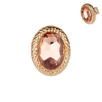 Large Oval Gem Stretch Ring Rq52Gph