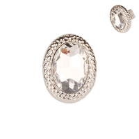 Large Oval Gem Stretch Ring Rq52Rcl