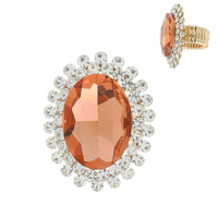 OVAL RHINESTONE STRETCH RING