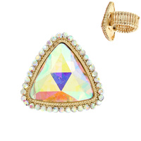 Triangle Gem With Stone Edge Stretch Ring Rq55Gab