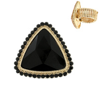 Triangle Gem With Stone Edge Stretch Ring Rq55Gjt