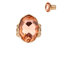 Large Oval Gem Metal Stretch Ring