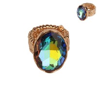 Large Oval Gem Metal Stretch Ring