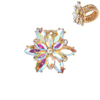 CRYSTAL FLOWER STRETCH RING
