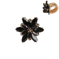 CRYSTAL FLOWER STRETCH RING