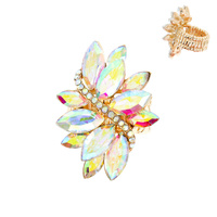 RHINESTONE CLUSTER STRETCH RING