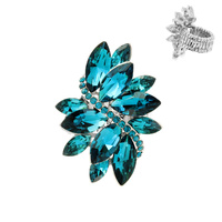 RHINESTONE CLUSTER STRETCH RING