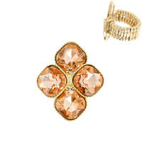 DIAMOND SHAPE STONE STRETCH RING