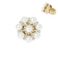 CIRCLE PEARL STONE STRETCH RING