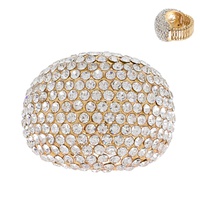 CRYSTAL RHINESTONE PAVE DOME STRETCH RING