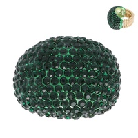 CRYSTAL RHINESTONE PAVE DOME STRETCH RING