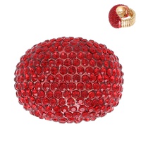 CRYSTAL RHINESTONE PAVE DOME STRETCH RING
