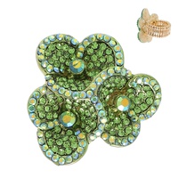 CRYSTAL RHINESTONE FLORAL BOUQUET STRETCH RING