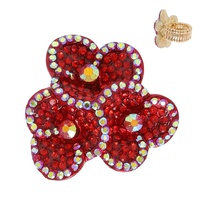 CRYSTAL RHINESTONE FLORAL BOUQUET STRETCH RING