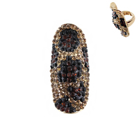 Long Stone Encrusted Knuckle Stretch Ring