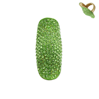 Long Stone Encrusted Knuckle Stretch Ring