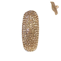 Long Stone Encrusted Knuckle Stretch Ring