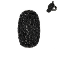 Stone Encrusted Short Knuckle Armour Stretch Ring