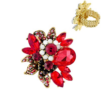 FLORAL CRYSTAL CLUSTER STRETCH RING