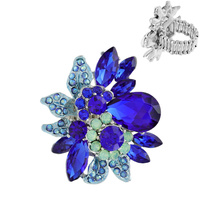 FLORAL CRYSTAL CLUSTER STRETCH RING