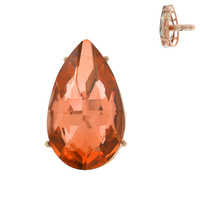 PEAR TEARDROP CRYSTAL GEMSTONE STATEMENT STRETCH RING