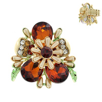 FLOWER MULTI STONE GEMSTONE STATEMENT COCKTAIL STRETCH RING