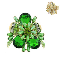 FLOWER MULTI STONE GEMSTONE STATEMENT COCKTAIL STRETCH RING