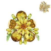 FLOWER MULTI STONE GEMSTONE STATEMENT COCKTAIL STRETCH RING