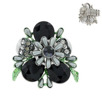 FLOWER MULTI STONE GEMSTONE STATEMENT COCKTAIL STRETCH RING