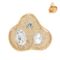 BOHO THREE STONE BRUSHED METAL CUFF RING