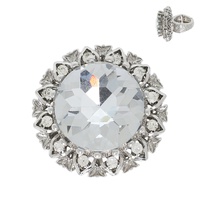 VITRAIL GEMSTONE HAMMERED METAL STRETCH RING