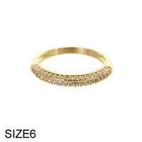 Simple Pave Cz Stone Band Sized Ring Rz1363Gl6