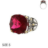 LRG RAIDIANT CUT CUBIC CENTER STONE COCKTAIL RING