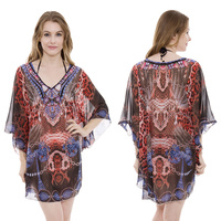 STONE STUDDED MIXED PRINT PONCHO
