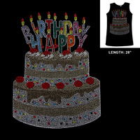 HAPPY BIRTHDAY CAKE BLING TANK