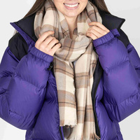 MULTIUSE TARTAN LONG KNIT FRINGE SCARF WRAP