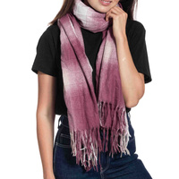 MULTIUSE GRADIENT TARTAN LONG KNIT FRINGE SCARF WRAP