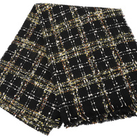 MULTIUSE PLAID LONG LIGHTWEIGHT FRINGE SCARF WRAP