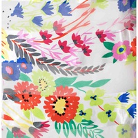 WATERCOLOR FLORAL GARDEN SATIN SCARF