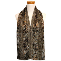 LEOPARD PRINT SATIN SCARF